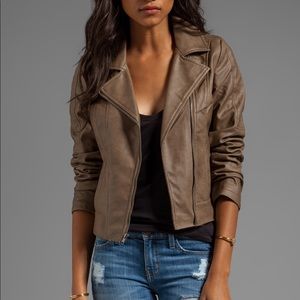Faux leather moto